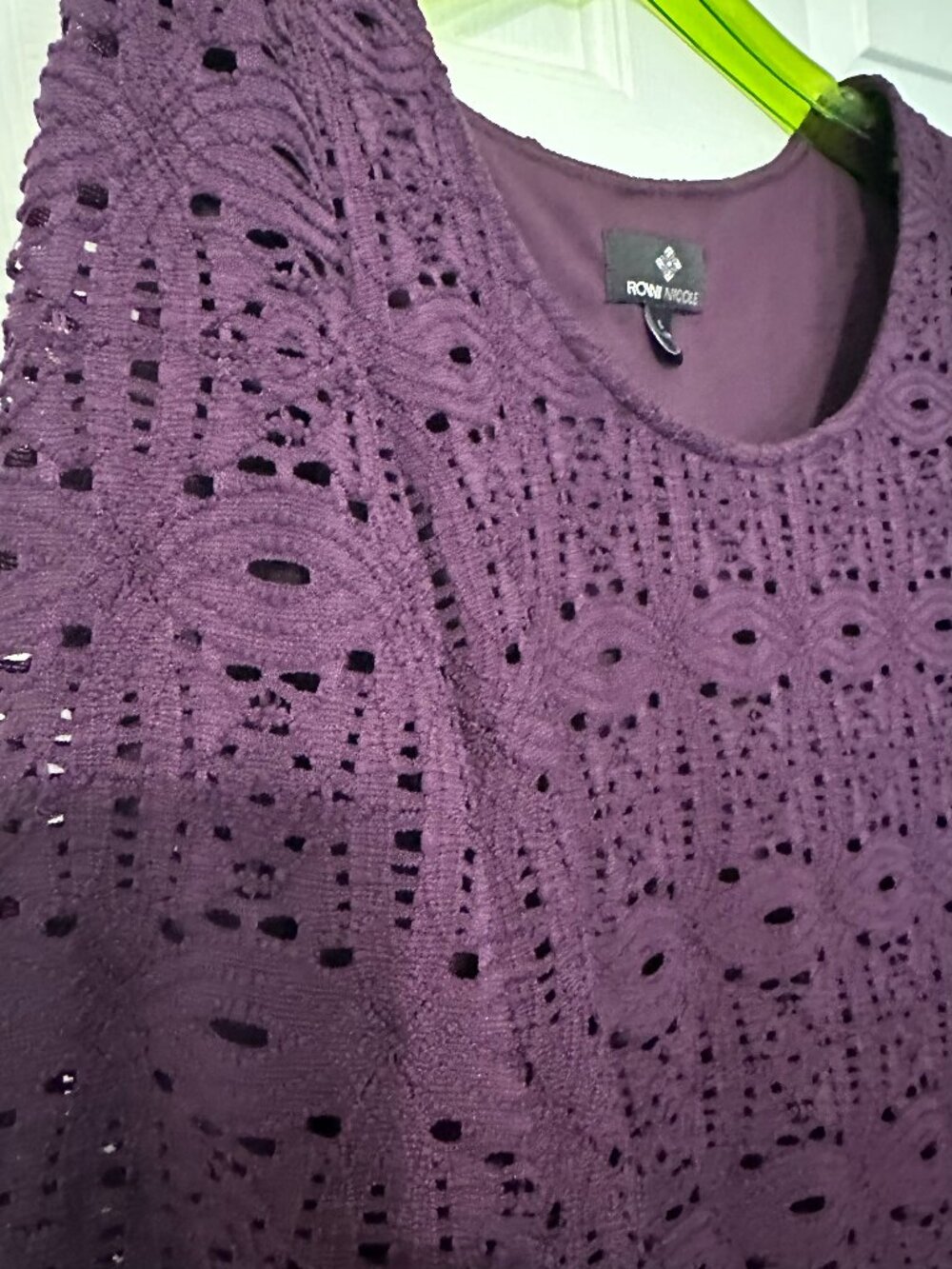 Crocheted dark purple Ronni Nicole dress